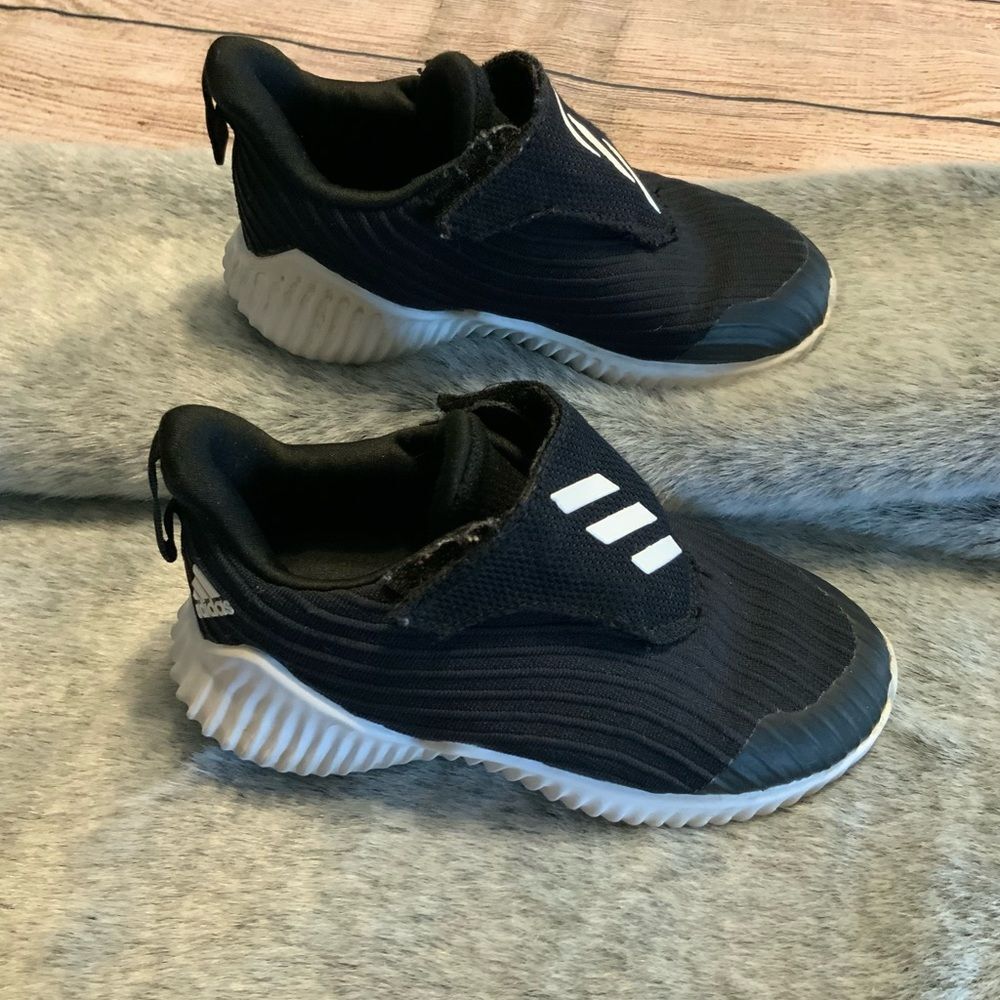 Adidas Kids FortaRun AC Black Slip-On Shoes Size 8